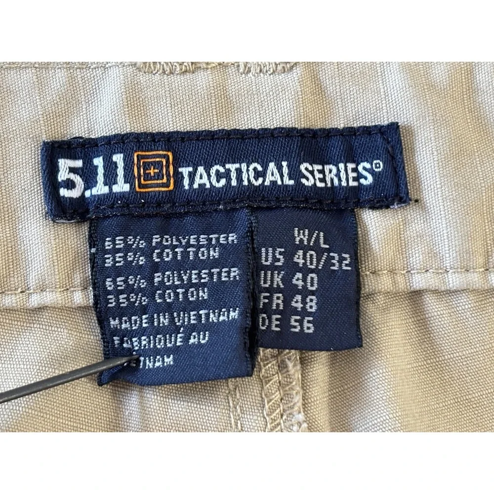 5.11 Tactical Series Mens Cargo Pants Khaki Tan Ripstop Utility Trousers 40x32
